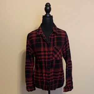 Forever 21 Red and Black Plaid Shirt